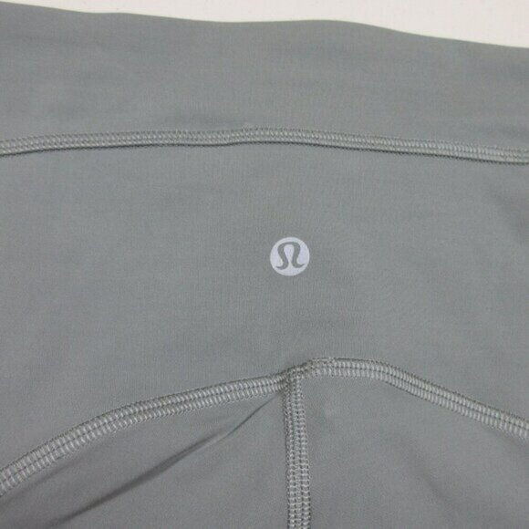 lululemon womens solid gray nylon capri pocket leggings 4 - Picture 7 of 8